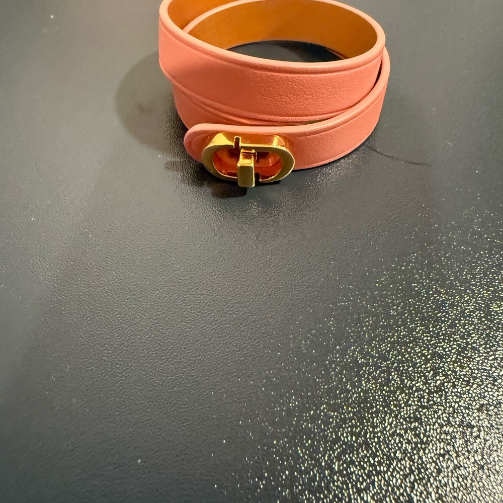 CD Pink Leather Wrap Bracelet